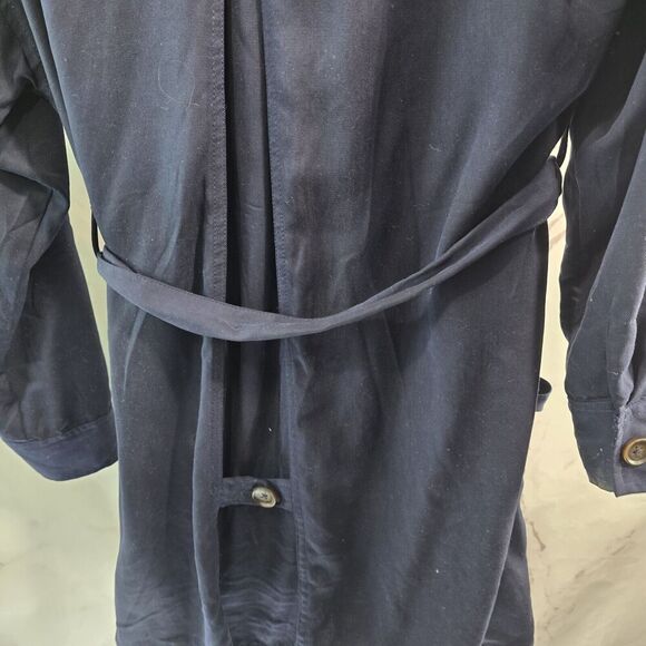 Skies Are Blue Jacket Womens XS Navy Safari Utility Chore Open Front Tencel - Picture 7 of 13